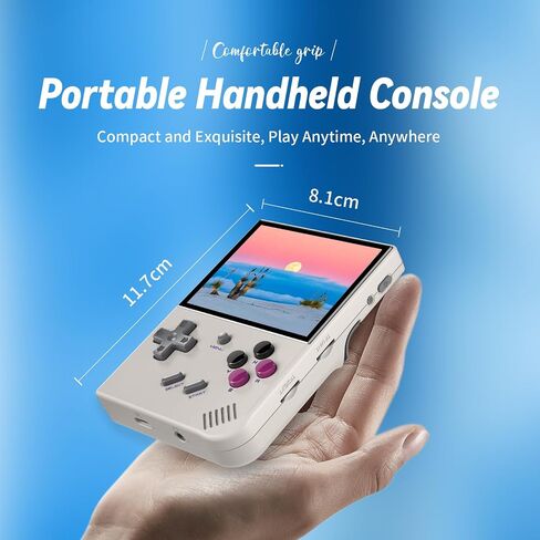 RG35XX Retro Gaming Consoles with 64G TF Card RG35XX Handheld Game Console Dual System Linux+Garlic Classic Emulator Hand Held Gaming Console with 6900 Games Support HDMI TV Output Gray in Saudi Arabia