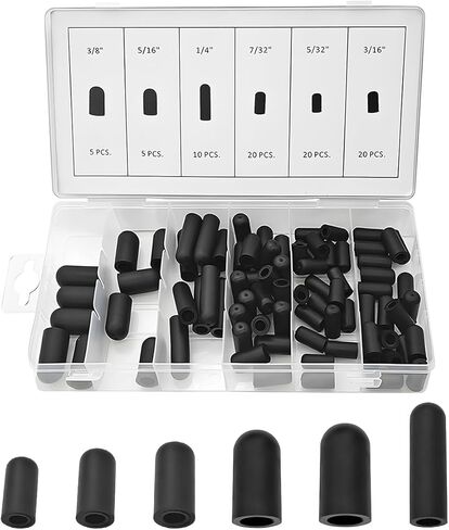طقم قابس أغطية مكنسة السيارة 80 قطعة، 6 أحجام متنوعة من أغطية نهاية خرطوم المكنسة الكهربائية، مجموعة متنوعة للمكربن، المشعب، السيارات، 3/16 بوصة 5/16 بوصة 7/32 بوصة 1/4 بوصة 5/32 بوصة 3/ 8'' in Kuwait