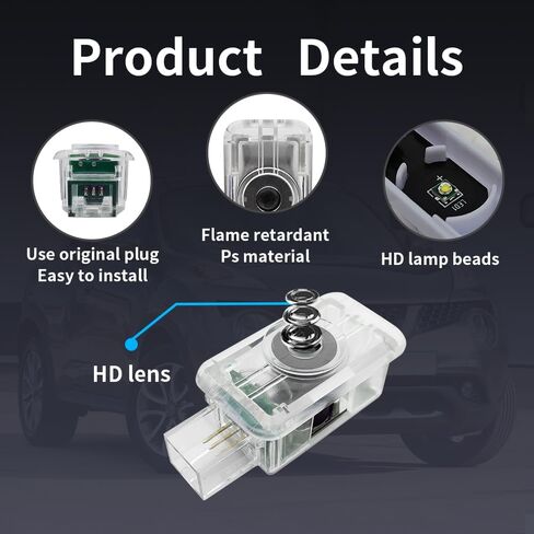 2PCS Led Car Door Lights Projector Logo Compatible for Range Rover L405 2013–2021 Shadow Ghost Light Courtesy Laser Welcome Light (Compatible for Range Rover 2013-2021) in Saudi Arabia