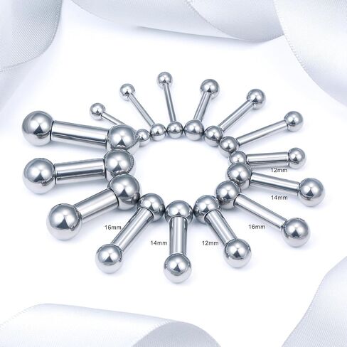 16G-2G ASTM F136 Titanium Internally Threaded Nipple Tongue Rings Piercing Jewelry Straight Industrial Earring Barbell G23 Titanium Nipple Tongue Bars Piercing Jewelry for Women Men 12MM-40MM in Saudi Arabia
