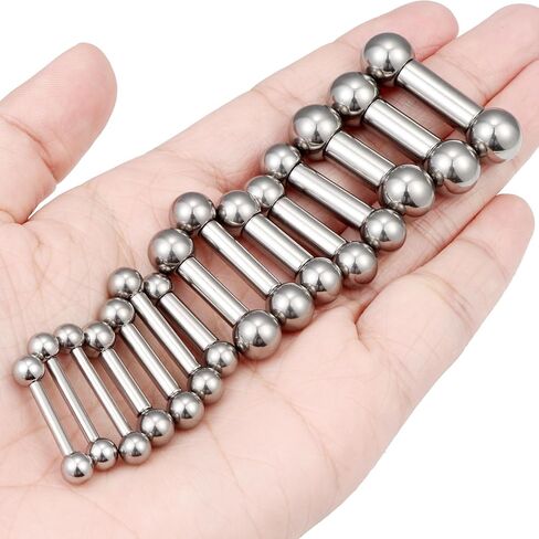 16G-2G ASTM F136 Titanium Internally Threaded Nipple Tongue Rings Piercing Jewelry Straight Industrial Earring Barbell G23 Titanium Nipple Tongue Bars Piercing Jewelry for Women Men 12MM-40MM in Saudi Arabia