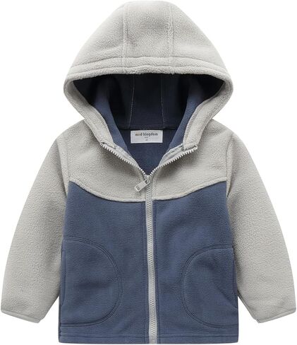 Mud Kingdom Boys Girls Fleece Jackets with Hood Outerwear Long Sleeve Deer Pattern Zipper Tops in Saudi Arabia
