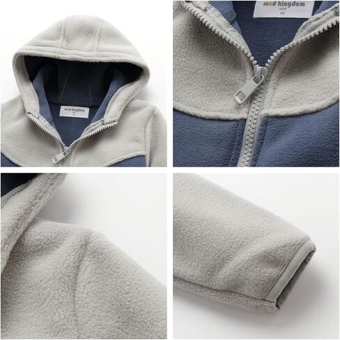 Mud Kingdom Boys Girls Fleece Jackets with Hood Outerwear Long Sleeve Deer Pattern Zipper Tops in Saudi Arabia