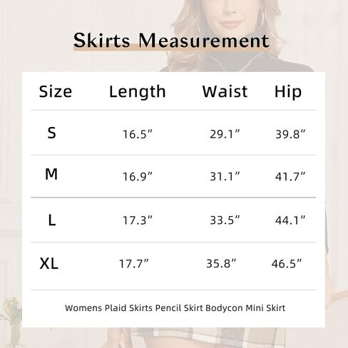 Womens Plaid Skirts High Waist Pencil Skirt Bodycon Mini Skirt Fall Winter Outfits for Women in Saudi Arabia