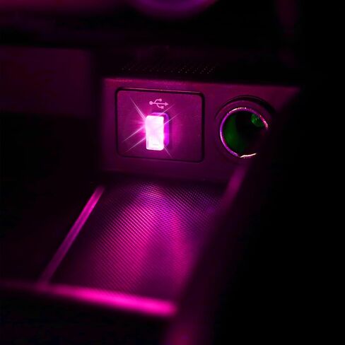 2 Pcs USB LED Car Interior Atmosphere Lamp, Night Light Led Decoration Light Ambient Lighting Kit Interior Led Lights, Portable Vehicle Ambient Lighting Kit for all Car Interior Accessorie Pink Purple in Saudi Arabia