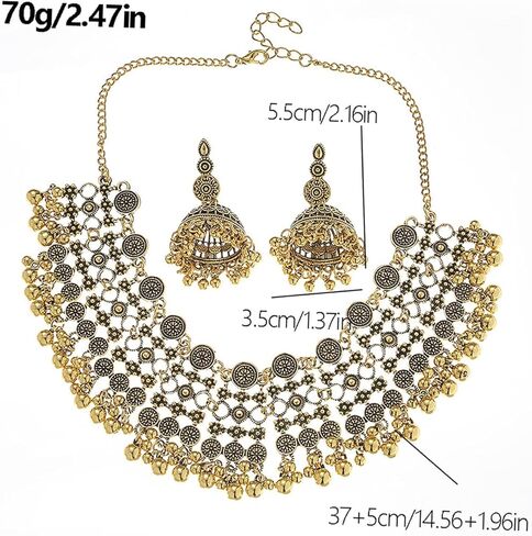 Indian Jewelry Sets for Women Bollywood Wedding Jewelry Necklace Set Choker Necklace with Maang Tikka Earrings Set in Kuwait