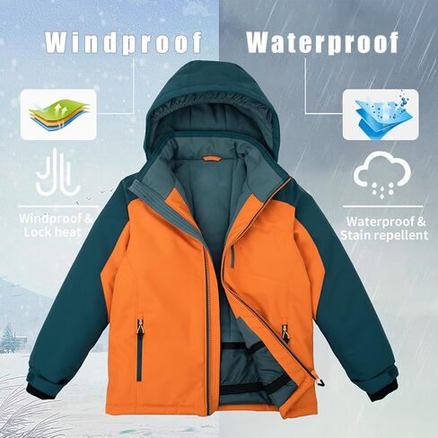 POUTINE Boys Snowsuit Detachable-Hooded Ski Suit Extra Warmth Winter Suit in Saudi Arabia