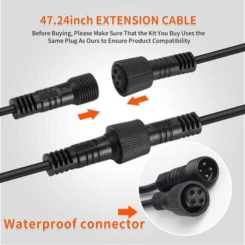 4PCS 47 inch 4-Pin RGB Rock Lights Extension Wire Cable Cord in Saudi Arabia