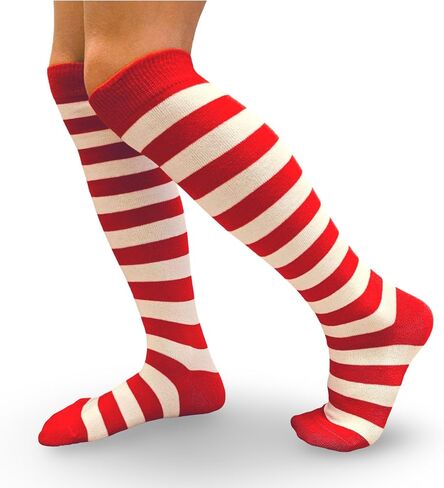 Colourful Baby World Girls' Rainbow Stripe Knee High Stripe Fancy Socks in Saudi Arabia
