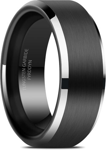 Men's Wedding Band 6mm 8mm 10mm Silver Tungsten Rings High Polish Comfort Fit 4-15.5 in Kuwait