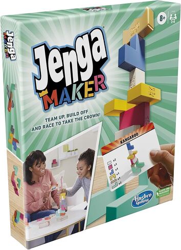Hasbro Gaming Monopoly Jenga Maker, Wooden Blocks, Stacking Tower Game, Game Kids Ages 8 and Up, Game 2-6 Players, Multicolor in Saudi Arabia