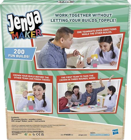 Hasbro Gaming Monopoly Jenga Maker, Wooden Blocks, Stacking Tower Game, Game Kids Ages 8 and Up, Game 2-6 Players, Multicolor in Saudi Arabia