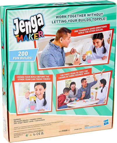 Hasbro Gaming Monopoly Jenga Maker, Wooden Blocks, Stacking Tower Game, Game Kids Ages 8 and Up, Game 2-6 Players, Multicolor in Saudi Arabia