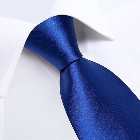 DiBanGu Satin Ties for Men Solid Color Necktie and Pocket Square Tie Clip Set Formal Shiny Ties in Gift Box Party Wedding in Kuwait