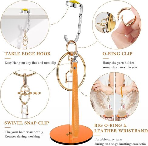 BEAUTIFABLE Yarn Holder, 2 Pack Portable Wrist Yarn Spinner for Crocheting & Knitting, Yarn Ball Minder Stand for Big or Small Yarn Balls （Cylindrical） in Saudi Arabia