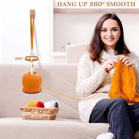 BEAUTIFABLE Yarn Holder, 2 Pack Portable Wrist Yarn Spinner for Crocheting & Knitting, Yarn Ball Minder Stand for Big or Small Yarn Balls （Cylindrical） in Saudi Arabia