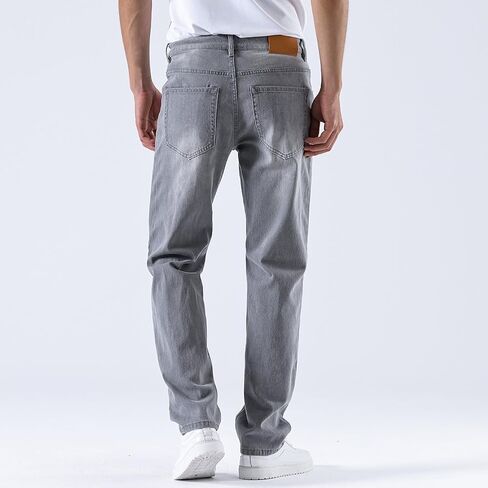 Jeans for Men Baggy Slim fit Stretch Mens Work Jeans Straight fit Jeans Men's fr Elastic Waist Lightweight in Saudi Arabia