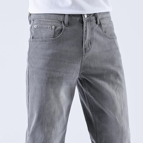 Jeans for Men Baggy Slim fit Stretch Mens Work Jeans Straight fit Jeans Men's fr Elastic Waist Lightweight in Saudi Arabia