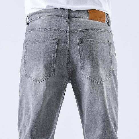Jeans for Men Baggy Slim fit Stretch Mens Work Jeans Straight fit Jeans Men's fr Elastic Waist Lightweight in Saudi Arabia