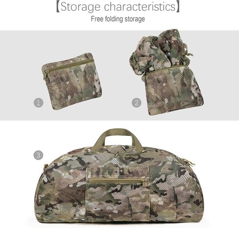 Tactical Mesh Luggage bag,50L Foldable duffel Pack,Large Capacity Range Bag For Hunting Shooting Travel Climbing Sports Gym (MC) in Saudi Arabia