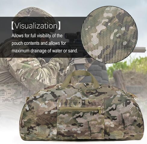 Tactical Mesh Luggage bag,50L Foldable duffel Pack,Large Capacity Range Bag For Hunting Shooting Travel Climbing Sports Gym (MC) in Saudi Arabia