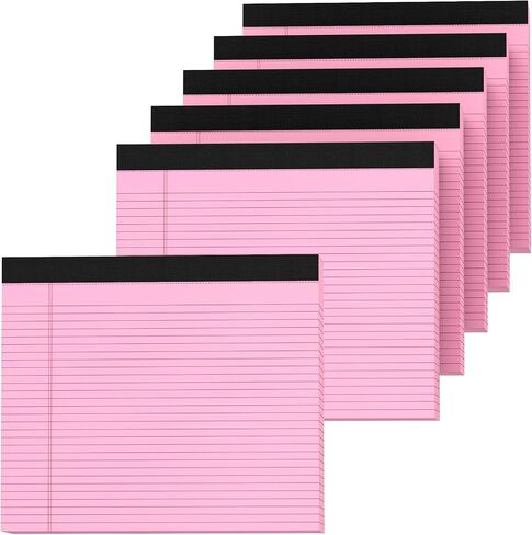 6 Pack Legal Pads 11 x 9.5 Inch Note Pads College Ruled Notepads 80GSM Purple Pads of Paper Perforated Legal Pad 30 Sheets Writing Pads Large Size Line Notepad for School, Home, Office in Saudi Arabia