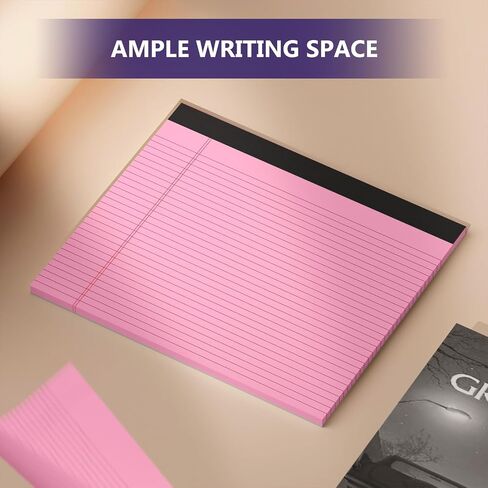 6 Pack Legal Pads 11 x 9.5 Inch Note Pads College Ruled Notepads 80GSM Purple Pads of Paper Perforated Legal Pad 30 Sheets Writing Pads Large Size Line Notepad for School, Home, Office in Saudi Arabia