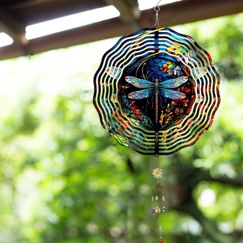 Wind Spinner Hanging for Yard and Garden, Unique Gift Wind Spinner, 3D Hanging Wind Spinner Outdoor, Cute Dragonfly Wind Spinner in Saudi Arabia
