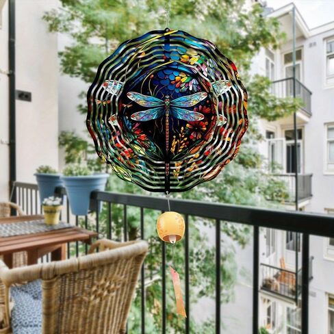 Wind Spinner Hanging for Yard and Garden, Unique Gift Wind Spinner, 3D Hanging Wind Spinner Outdoor, Cute Dragonfly Wind Spinner in Saudi Arabia