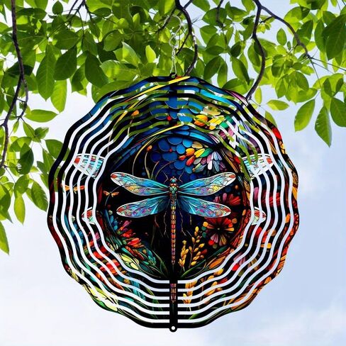 Wind Spinner Hanging for Yard and Garden, Unique Gift Wind Spinner, 3D Hanging Wind Spinner Outdoor, Cute Dragonfly Wind Spinner in Saudi Arabia