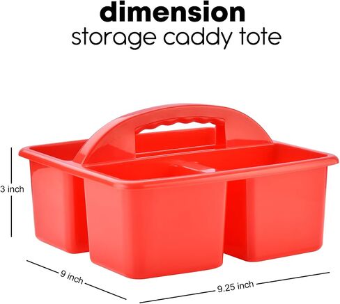 ALINK Plastic Storage Caddy Organizer with Handle, 6-Pack 3 Compartments, Teacher Classroom Supply Caddy for Classroom Organization, Table, Desk, Office, Craft Art Caddy for Kids - Assorted Colors in Saudi Arabia