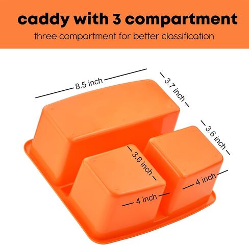 ALINK Plastic Storage Caddy Organizer with Handle, 6-Pack 3 Compartments, Teacher Classroom Supply Caddy for Classroom Organization, Table, Desk, Office, Craft Art Caddy for Kids - Assorted Colors in Saudi Arabia