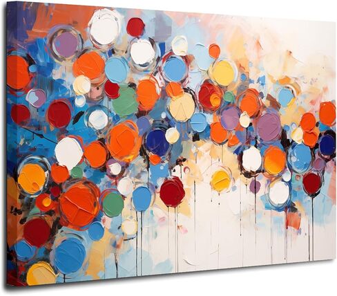 11 HOME Abstract Canvas Wall Art with Frame, 24x16 Inch Colorful Framed Wall Art, Paintings Pictures Wall Decor, Modern Home Decor Art Work for Living Room, Bedroom, Dining Room, Office in Saudi Arabia