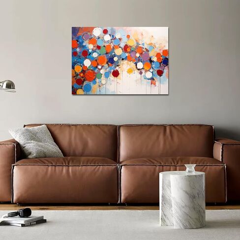 11 HOME Abstract Canvas Wall Art with Frame, 24x16 Inch Colorful Framed Wall Art, Paintings Pictures Wall Decor, Modern Home Decor Art Work for Living Room, Bedroom, Dining Room, Office in Saudi Arabia