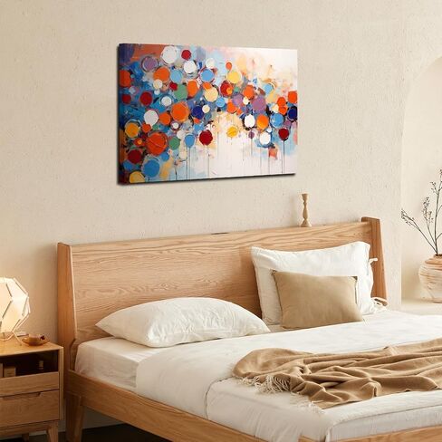 11 HOME Abstract Canvas Wall Art with Frame, 24x16 Inch Colorful Framed Wall Art, Paintings Pictures Wall Decor, Modern Home Decor Art Work for Living Room, Bedroom, Dining Room, Office in Saudi Arabia