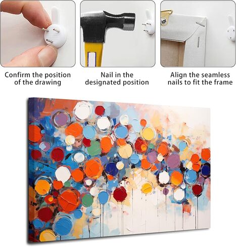 11 HOME Abstract Canvas Wall Art with Frame, 24x16 Inch Colorful Framed Wall Art, Paintings Pictures Wall Decor, Modern Home Decor Art Work for Living Room, Bedroom, Dining Room, Office in Saudi Arabia