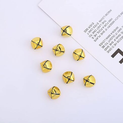 50 Pcs 25MM Christmas Jingle Bells Large Craft Bells Holiday Bells Christmas Tree Pendants Ornaments Festival Decorations Yellow in Saudi Arabia