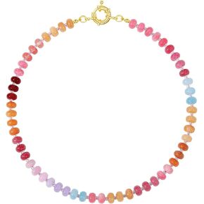 KELORIS PATH Beaded Gemstone Necklaces for Women, Boho Colorful Bead Choker Necklace, Natural Stone Handmade Summer Jewelry for Beach in Kuwait