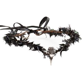 RAINDEWLL Dark Elf Crown Raven Skull خوذة الساحرة الجنية تاج عصر النهضة إكسسوارات النساء للهالوين