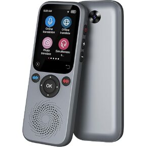 Language Translator Device, 138 Languages Supported Instant Translation Device,Portable Translator Offline/Photo/English/Spanish Translator, Suitable for Business Travel Learning