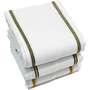 ASHIRWAD 100% Pure Cotton Gamcha Gomasa Stole Angocha Muffler Patka Soft with Border Color White Yellow Red Orange Bhagwa