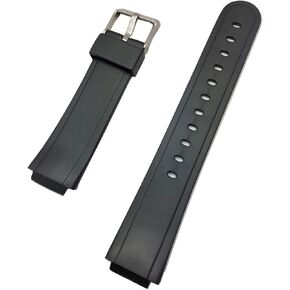 NewLife 15mm Black Rubber Watchband | Comfortable and Durable PVC Material Replacement Wrist Watchstrap that brings to Any Watch for Men and Women