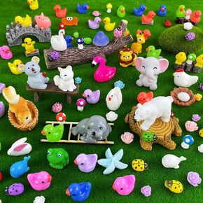 HAVAGDTM 110 قطعة أشكال حيوانات صغيرة أشكال بطة صغيرة ديكور حديقة مصغرة لحديقة مصغرة المناظر الطبيعية الأواني دمية DIY بها بنفسك اليدوية حفلة عيد ميلاد صالح in Kuwait