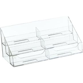 Dazzling Displays Clear 6-Pocket Counter Top Business Card Holder - Professional Business Card Holder Display - Efficient Business Card Organizer for Office and Home Use