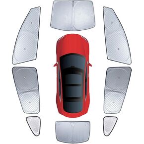 Window Sunshade for Tesla Model 3 Highland, Customized Camping Privacy Window Shade for Model 3 2020-2024 Car Front and Rear Windshield Shade Side Window Sun Visors for Model 3 Camping Accessories