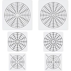 YKW 6 Pieces Mandala Dot Painting Tool Stencils Template Set, 4/8/12/16 Segment Creative Mandala Stencils Reusable Painting Stencils for DIY Painting Art Projects on Wood Furniture Decoration, White