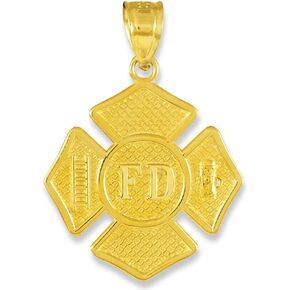 10k Gold St Florian Medal Firefighter Badge Pendant