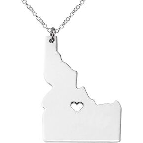 Meiligo 18K Gold Silver Country Map Charm Pendant Idaho State Map Necklace Jewelry