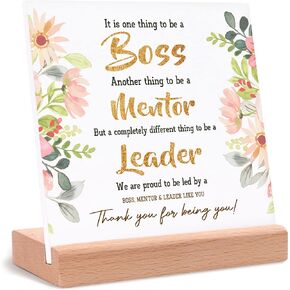 Boss Lady Gifts for Women - Unique Office Desk Card with Warm Words - Birthday, Going Away, Thank You Gifts for Your Female Boss