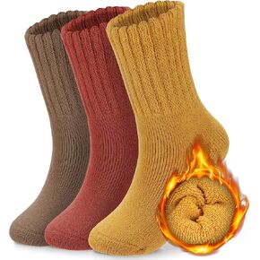 Forwe Boot Socks for Women Thermal Thick Winter Socks Knit Crew Socks Solid Color